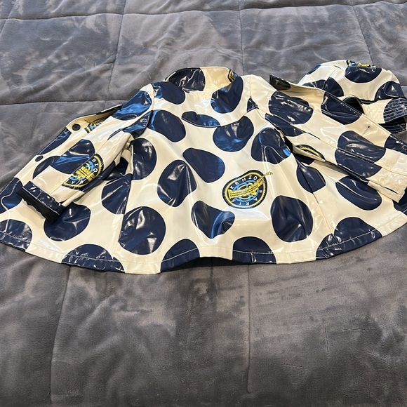 Kenzo Navy and White Polka Dot Raincoat - Picture 7 of 8